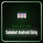 Bir akıllı telefon ekranında Sahabet Android giriş arayüzü ve logosu.