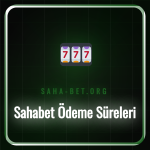 Sahabet ödeme sürelerini gösteren bir infografik ve saat simgesi.